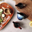 Axyaa Retro Ceramic Tableware Set for Restaurant Creative Gravy Boats Milk Jug Steak Sauce Pot