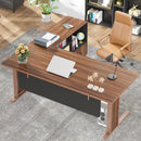 Axyaa 63" L-Shaped Executive Desk with File Storage Cabinet for Home Office