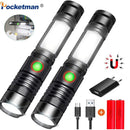 Axya Rechargeable LED Flashlight Zoomable Waterproof Tactical Camping Torch
