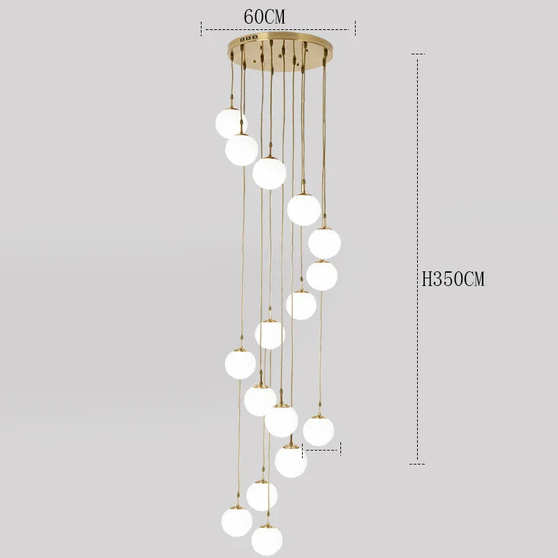 Axyaa Staircase Chandeliers LED Pendant Light for Modern Living Room Decor