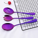 Axyaa Stainless Steel Salad Spoon Fork Set Unique Flatware Cutlery Dining Utensils