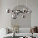 Axyaa Smoke Grey Glass Pendant Light Chandelier for Living Room