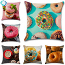 Axyaa Donuts Cushion Cover 45X45CM - Decorative Cotton Linen Pillow Case