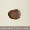 Axyaa Black Walnut Wood Dessert Tray - Japanese Style Irregular Shape Tray