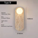 Axyaa Yellow Cave Stone Wall Lamp - Japanese Wabi Sabi & Cream Nordic Living Room Style