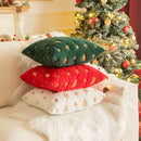 Axyaa Sequin Christmas Tree Embroidery Pillowcase - Festive Snowflake Plush Cushion Cover