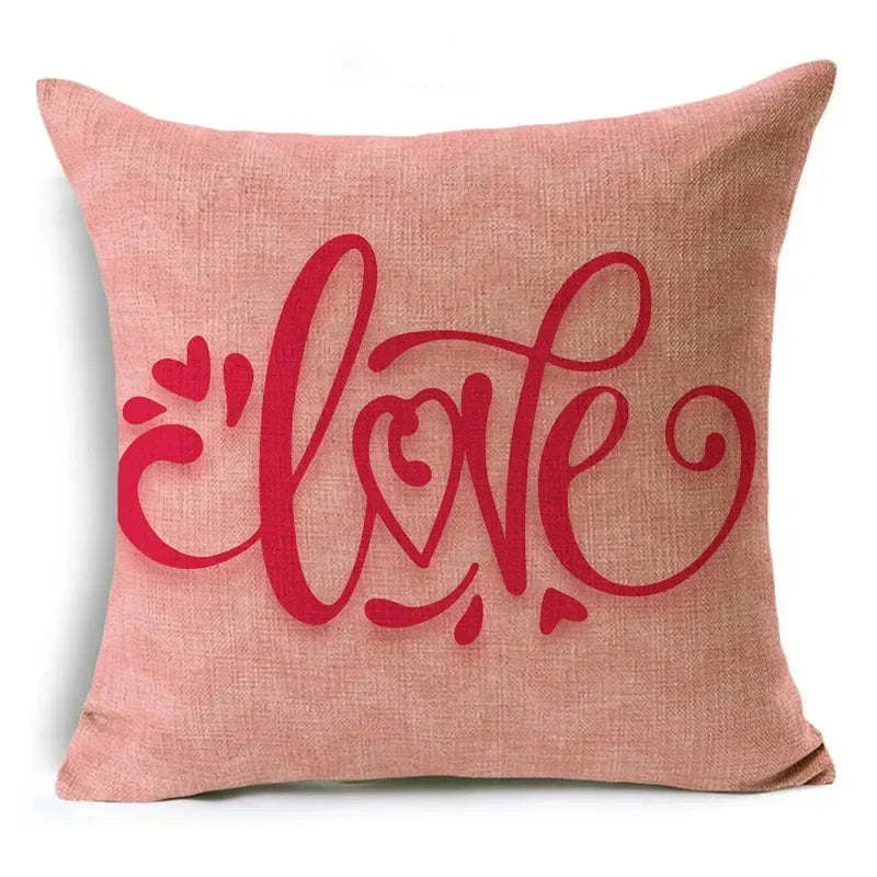 Axyaa Pink Heart Pattern Cushion Cover - 40cm/45cm & 50cm Sizes