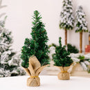 Axyaa Mini Tabletop Christmas Tree Burlap Base Home Office Holiday Decor