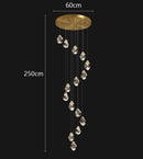 Axyaa Modern Crystal Chandelier, Stair Pendant Lamp, Living Room Pendant Lights