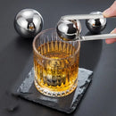 Axyaa Stainless Steel Round Hockey Ice Clip Set for Whiskey Beer Cooler Bars