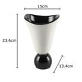 Axyaa White Ceramic Hat Vase for Floral Arrangement and Room Decor