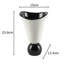 Axyaa White Ceramic Hat Vase for Floral Arrangement and Room Decor