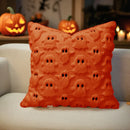 Axyaa Halloween Plush Pillowcase: Cartoon Embroidered Black and White Decorative Cushion Cover