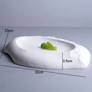 Axyaa Irregular Shape Ceramic Plate for Pasta, Steak, Sushi, Desserts, and Snacks