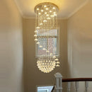 Axyaa Crystal Loft Chandelier: Elegant Hanging Ceiling Lighting for Staircase and Room Decor