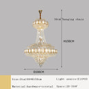 Axyaa Gold Crystal Chandelier: Luxe LED Hanging Lamp for Home Decor