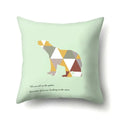 Axyaa Woodland Animal Cushion Cover: Bear Deer Pillow Case for Home Decor