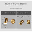 Axyaa Modern Gold LED Wall Lamp - Adjustable Indoor Lighting Sconces for Living Room