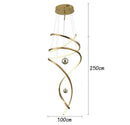 Axyaa Gold Spiral Staircase Chandelier for Dining Living Room Loft, Simple Luxury Hanging Lamps