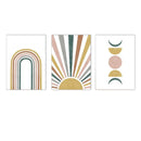 Axyaa Boho Rainbow Sun Moon Landscape Art Print Canvas Home Decor
