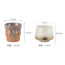 Coarse Pottery Glazed Teacups Set by Axyaa - Japanese Style Coffee Mugs for Home Decor