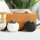 Axya Persimmon Tea Storage Jar with Cover - Small Sealed Ceramic Canister