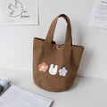 Axyaa Canvas Lunch Bag: New Fashion Student Bento Box Carry Bucket Bag
