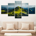 Axyaa Nature Maelifell Volcano 5-Piece Canvas Wall Art for Home Decor