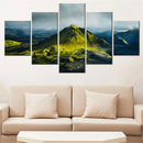 Axyaa Nature Maelifell Volcano 5-Piece Canvas Wall Art for Home Decor