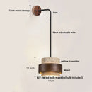 Axyaa LED Wall Lights Nordic Modern Pull Chain Yellow Travertine Stone Bedside Lamp