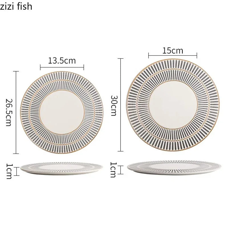 Axya Ceramic Flat Plate Set for Molecular Cuisine and Creative Tableware
