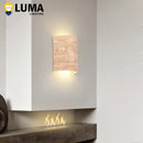 Axyaa Yellow Travertine Wall Lamp, Wabi-sabi Style LED Sconce for Home Decor