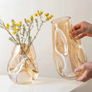 Axyaa Nordic Minimalist Special-Shaped Stained Glass Vase for Modern Home Decor