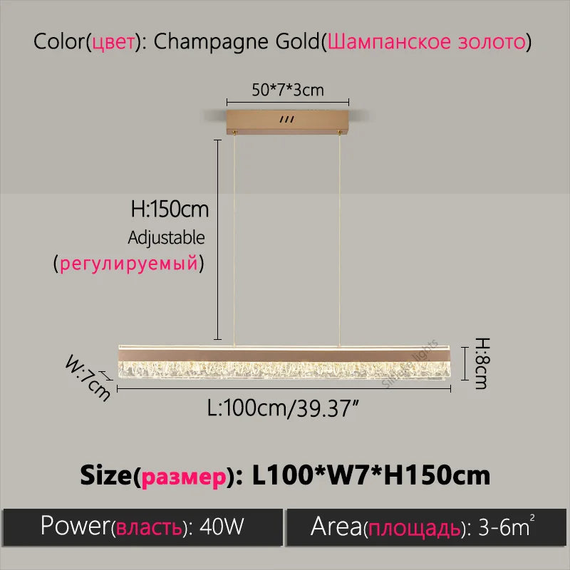 Axyaa Nordic Style LED Chandelier Dining Table Lamp Kitchen Pendant Light