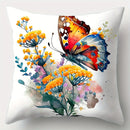 Colorful Butterflies & Floral Watercolor Design Cushion Cover for Sofa & Bedroom by Axyaa