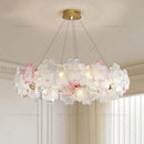 Axyaa French Crystal Chandelier and American Retro Flower Lamp