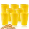 Axyaa Wheat Straw Stripe Couple Cups Set - Multi-Functional Coffee Mug for Home