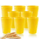 Axyaa Wheat Straw Stripe Couple Cups Set - Multi-Functional Coffee Mug for Home