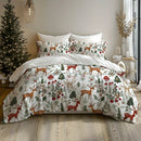 Axyaa 3D Christmas Tree Deer Print Duvet Cover Set - Festive Seasonal Bedroom Decor