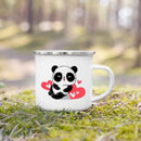 Axyaa Flower Panda Enamel Water Cup with Handle - Kid's Creative Drink Mug