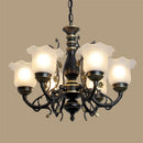Axyaa Glass Shade Chandelier for Home Decor Lighting