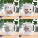 Axyaa Kawaii Panda Bear Mocha Cat Christmas Mug Mugs Set Original Drinkware