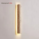 Axyaa Natural Yellow Travertine Wall Lamp for Outdoor Spaces