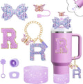 Axyaa Cup Set: Straw Topper, Boot, Stoppers, Handle Charms, Sticker for 30oz 40oz Tumbler