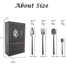 Axyaa 24-Piece Black Stainless Steel Cutlery Set Dishwasher Safe