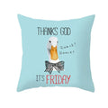 Nordic Cartoon Print Yellow Blue Cushion Cover 45*45cm by Axyaa