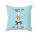 Nordic Cartoon Print Yellow Blue Cushion Cover 45*45cm by Axyaa