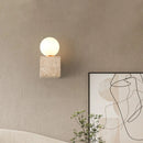 Axyaa LED Glass Square Wall Light Fixture in Yellow Stone for Modern Home Decor