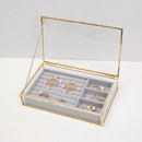 Axya Brass Square Jewelry Storage Box Organizer