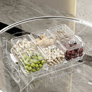 Axyaa 4/6 Grids Food Tray: Dual Handle Snack Fruit Candy Box Organizer